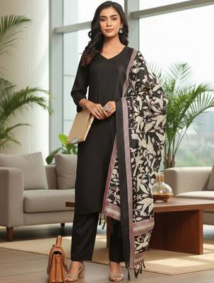 Women Ethnic Motifs Regular Kurta with Trousers & With Dupatta 6