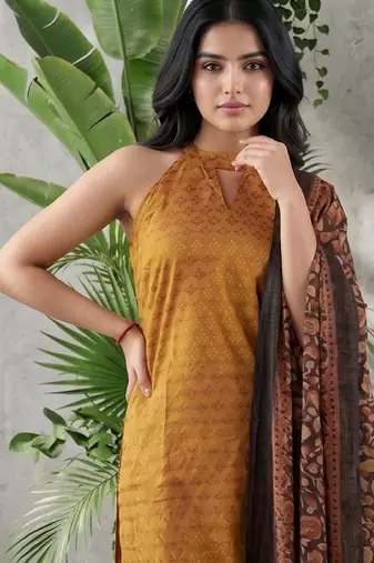 Women Ethnic Motifs Printed Regular Kurta with Trousers & With Dupatta