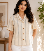 Women Textured Casual Shirt Top