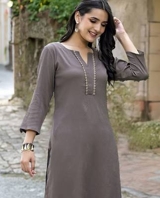 Gotta Patti Straight Silk Crepe Kurta With Trousers 1