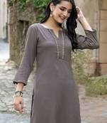 Gotta Patti Straight Silk Crepe Kurta With Trousers