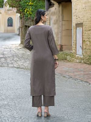 Gotta Patti Straight Silk Crepe Kurta With Trousers 5