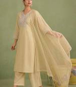 Women Ethnic Motifs Embroidered Regular Sequinned Kurta with Palazzos & With Dupatta
