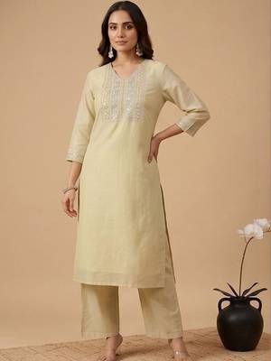 Women Ethnic Motifs Embroidered Regular Sequinned Kurta with Palazzos & With Dupatta 6