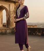 Women Ethnic Motifs Embroidered Regular Thread Work Kurta with Trousers