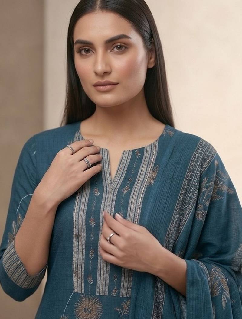 Women Floral Printed Regular Kurta with Trousers & With Dupatta