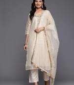 Ethnic Motifs Embroidered Kurta with Trousers & With Dupatta