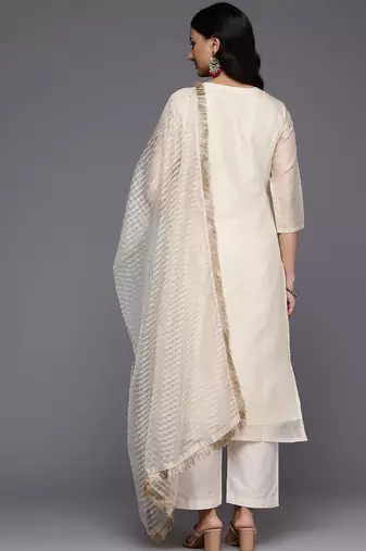 Ethnic Motifs Embroidered Kurta with Trousers & With Dupatta