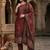 Floral Printed Sequinned Chanderi Silk Kurta With Trousers & Dupatta