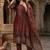 Floral Printed Sequinned Chanderi Silk Kurta With Trousers & Dupatta