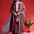 Geometric Yoke Design Notch Neck Sequinned Straight Kurta With Trouser And Dupatta