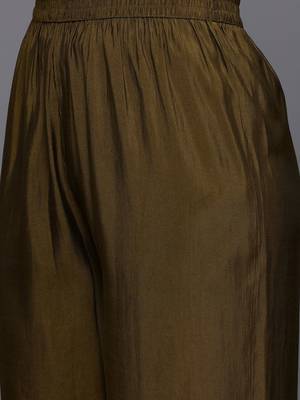 Floral Embroidered Zari Panelled Kurta With Palazzos & Dupatta 3