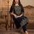 Women Ethnic Motifs Embroidered Regular Thread Work Velvet Kurta with Trousers