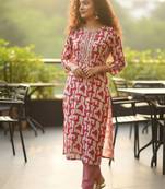 Women Printed Regular Kurta with Trousers & With Dupatta