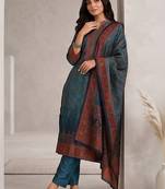 Women Ethnic Motifs Printed Regular Chanderi Silk Kurta with Trousers & With Dupatta