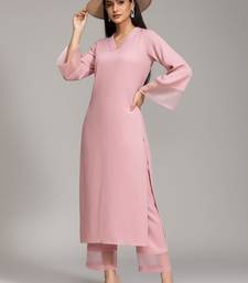 Women Regular Silk Crepe Kurta with Palazzos