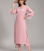 Women Regular Silk Crepe Kurta with Palazzos