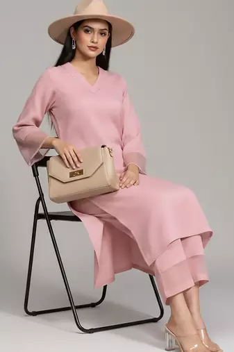 Women Regular Silk Crepe Kurta with Palazzos