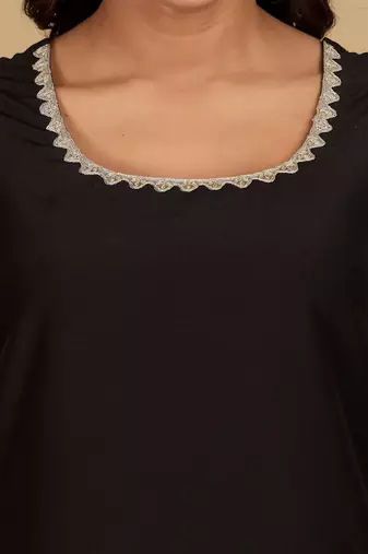Sleeveless Round Neck Straight Kurta With Trousers And Dupatta
