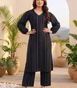 Women Printed Regular Silk Crepe Kurta with Trousers