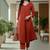 Women Dyed Pleated Kurta with Trousers