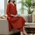 Women Dyed Pleated Kurta with Trousers