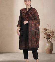 Women Printed Regular Chanderi Silk Kurta with Trousers & With Dupatta