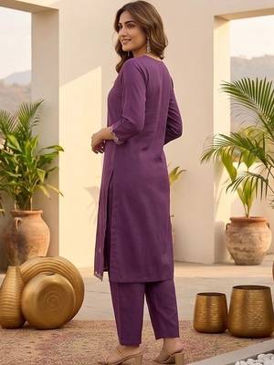 Women Ethnic Motifs Embroidered Regular Thread Work Kurta with Trousers & With Dupatta 3