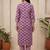 Women Ethnic Motifs Printed Regular Thread Work  Cotton Kurta with Trousers & With Dupatta