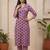 Women Ethnic Motifs Printed Regular Thread Work  Cotton Kurta with Trousers & With Dupatta