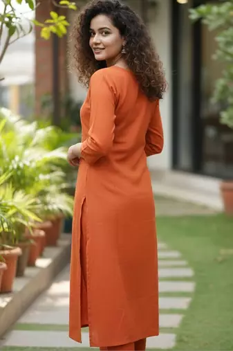 Women Ethnic Motifs Embroidered Regular Mirror Work Kurta with Trousers