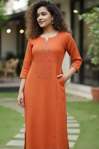 Women Ethnic Motifs Embroidered Regular Mirror Work Kurta with Trousers