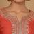 Rust Floral Embroidered Regular Sequinned Straight Kurta With Trouser With Dupatta