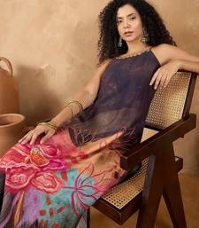 Women Spaghetti strap floral kurta with trousers