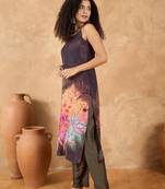 Women Spaghetti strap floral kurta with trousers