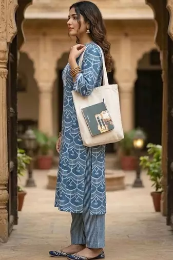 Women Printed Regular Kurta with Trousers