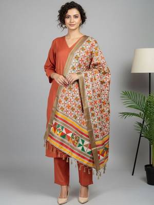 Women Ethnic Motifs Regular Kurta with Trousers & With Dupatta 1