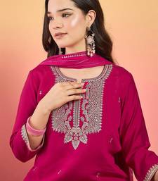 Women Ethnic Motifs Embroidered Regular Kurta with Trousers & Dupatta