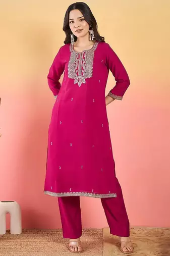 Women Ethnic Motifs Embroidered Regular Kurta with Trousers & Dupatta