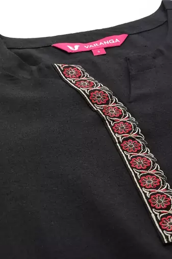 Floral Embroidered Thread Work Kurta with Trousers & Dupatta