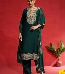Women Ethnic Motifs Embroidered Kurta with Trouser & Dupatta