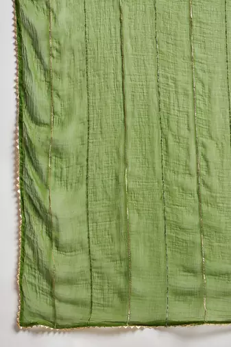 Bandhani Printed Thread Work Kurta With Trousers & Dupatta