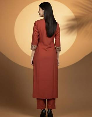 Women Ethnic Motifs Embroidered Regular Kurta with Trousers & With Dupatta 4