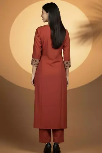 Women Ethnic Motifs Embroidered Regular Kurta with Trousers & With Dupatta