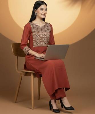 Women Ethnic Motifs Embroidered Regular Kurta with Trousers & With Dupatta 5