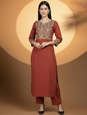 Women Ethnic Motifs Embroidered Regular Kurta with Trousers & With Dupatta 7