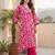 Women Ethnic Motifs Printed Regular Thread Work  Cotton Kurta with Trousers