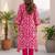 Women Ethnic Motifs Printed Regular Thread Work  Cotton Kurta with Trousers