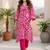 Women Ethnic Motifs Printed Regular Thread Work  Cotton Kurta with Trousers