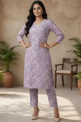 Women Floral Printed Regular Pure Cotton Kurta with Trousers & With Dupatta
